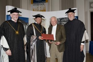 Receiving honorary doctorate from theUniversity of Innsbruck